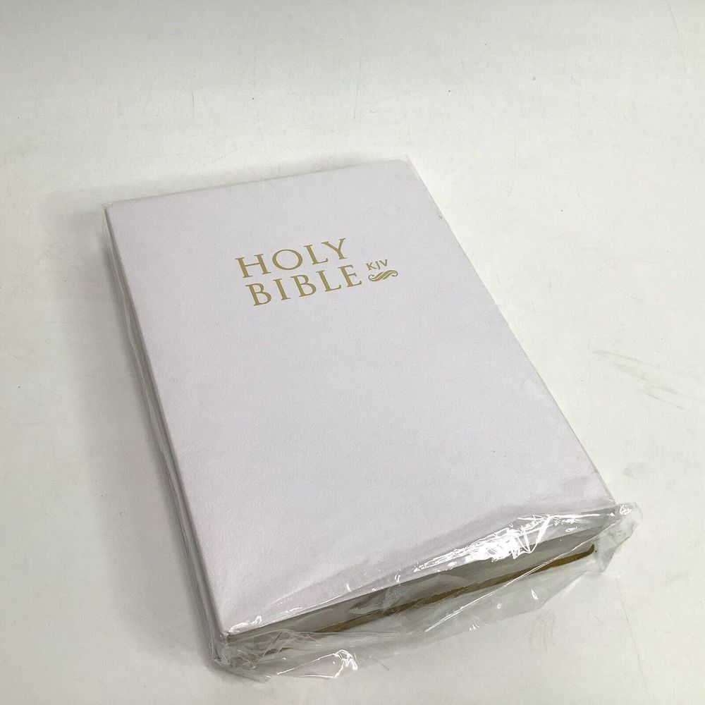 The Holy Bible King James Version KJV White with Old & New Testament Sealed